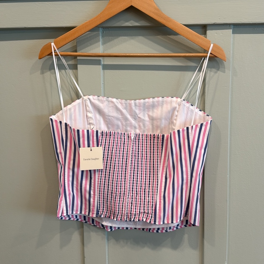 Favorite Daughter Strapless Pink & Blue Striped Tube Top - Picture 5 of 8
